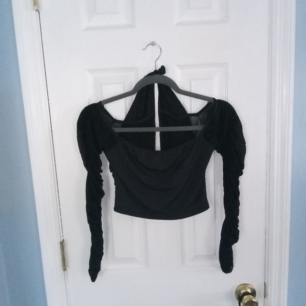 Shein medium black crop top